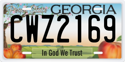 GA license plate CWZ2169