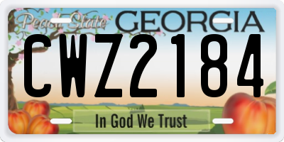 GA license plate CWZ2184