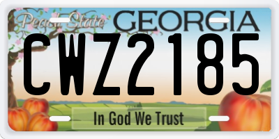 GA license plate CWZ2185