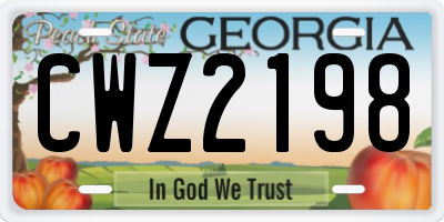 GA license plate CWZ2198