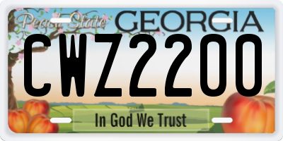 GA license plate CWZ2200