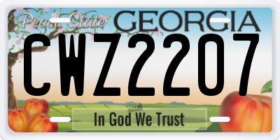 GA license plate CWZ2207