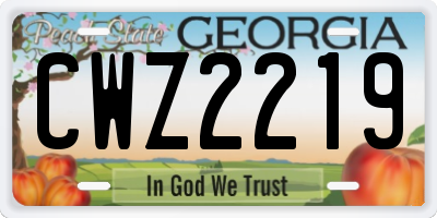GA license plate CWZ2219