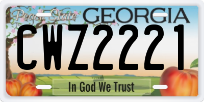 GA license plate CWZ2221