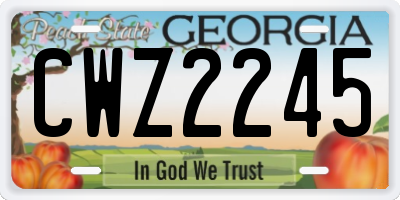 GA license plate CWZ2245