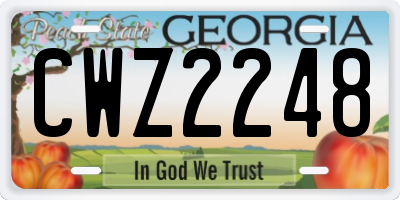 GA license plate CWZ2248
