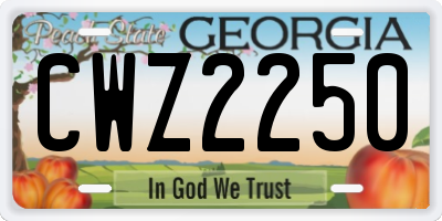 GA license plate CWZ2250