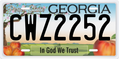 GA license plate CWZ2252