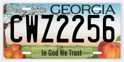 GA license plate CWZ2256