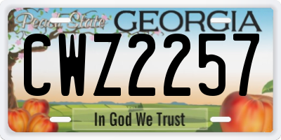 GA license plate CWZ2257