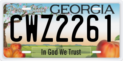 GA license plate CWZ2261