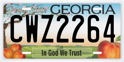 GA license plate CWZ2264