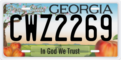 GA license plate CWZ2269
