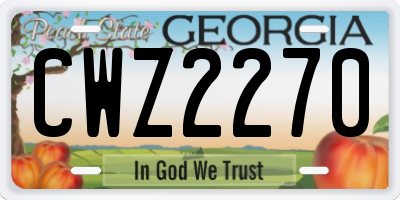 GA license plate CWZ2270