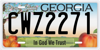 GA license plate CWZ2271