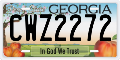 GA license plate CWZ2272