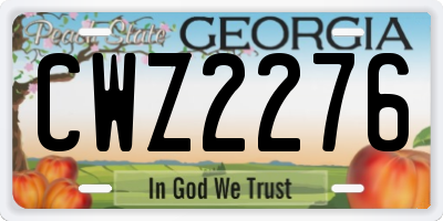 GA license plate CWZ2276