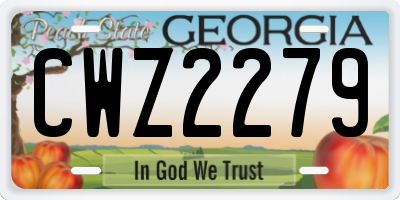 GA license plate CWZ2279