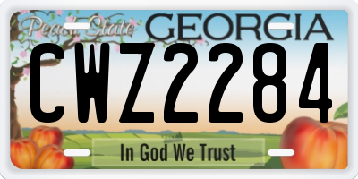 GA license plate CWZ2284