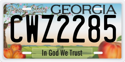 GA license plate CWZ2285