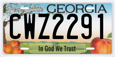 GA license plate CWZ2291