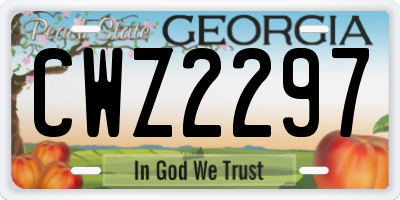 GA license plate CWZ2297