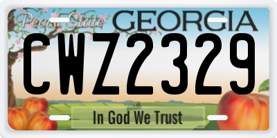 GA license plate CWZ2329