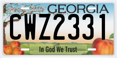 GA license plate CWZ2331