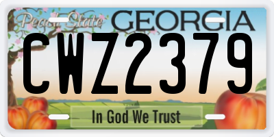 GA license plate CWZ2379