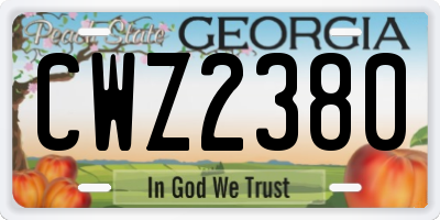 GA license plate CWZ2380