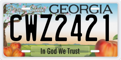 GA license plate CWZ2421