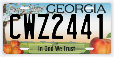 GA license plate CWZ2441