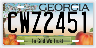 GA license plate CWZ2451