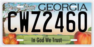GA license plate CWZ2460