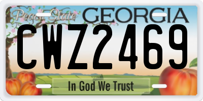 GA license plate CWZ2469
