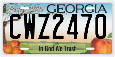 GA license plate CWZ2470