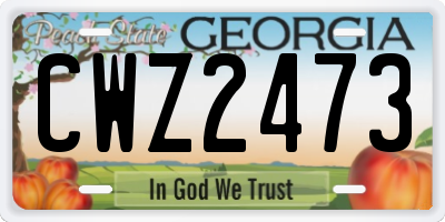 GA license plate CWZ2473
