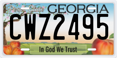 GA license plate CWZ2495