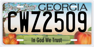 GA license plate CWZ2509