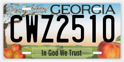 GA license plate CWZ2510