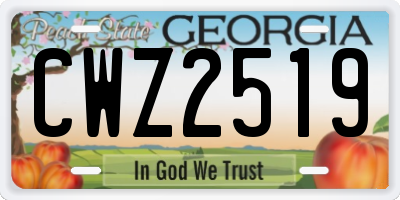 GA license plate CWZ2519