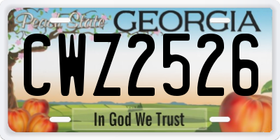 GA license plate CWZ2526
