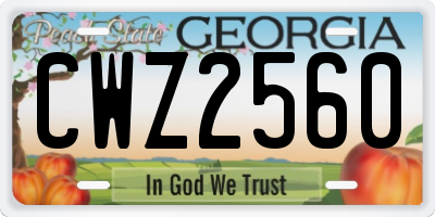 GA license plate CWZ2560