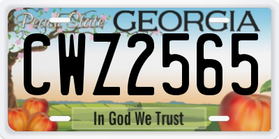GA license plate CWZ2565