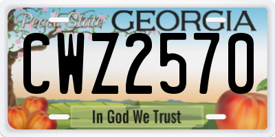 GA license plate CWZ2570