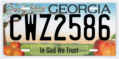 GA license plate CWZ2586