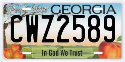 GA license plate CWZ2589