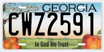 GA license plate CWZ2591