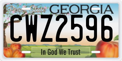 GA license plate CWZ2596