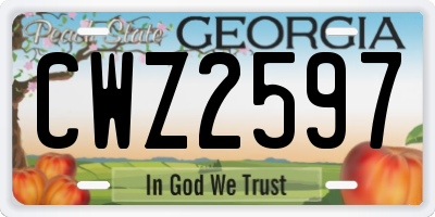 GA license plate CWZ2597